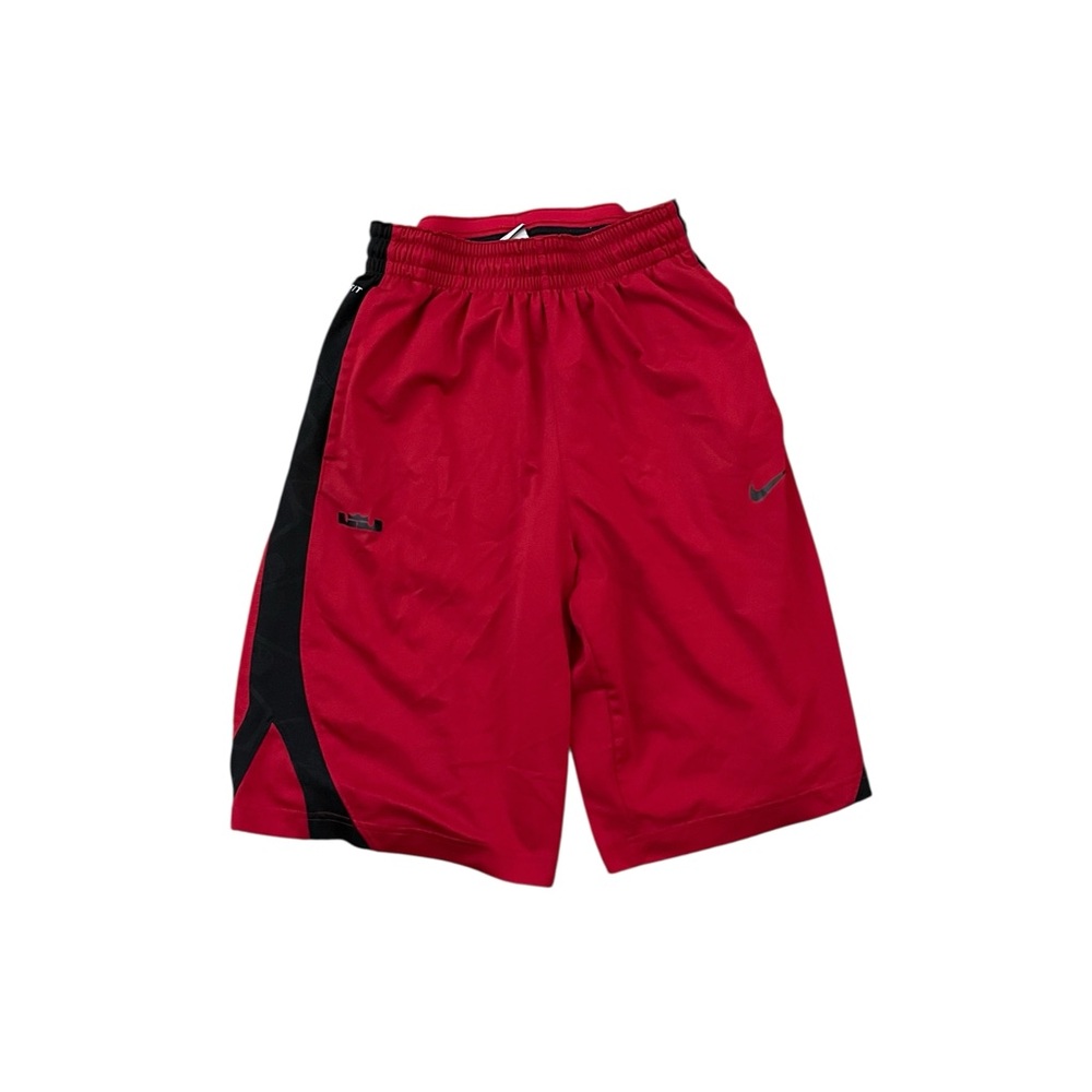 Nike LeBron James Dri-FIT Basketball Shorts Elastic Waist Pockets Red Black S